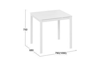 Кухонный стол раскладной Слайд тип 1 (Белый матовый, Белый) в Советском - предосмотр 4