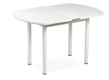 Кухонный стол раскладной СПГ-02 СТФ, белый/фотопечать капли/прямые трубки крашеные белый в Лангепасе - предосмотр 1