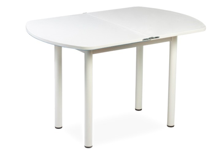 Кухонный раскладной стол СПГ-02 СТФ, белый/фотопечать сдоба/прямые трубки крашеные белый в Лангепасе - изображение 1