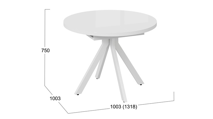 Кухонный стол раскладной Стокгольм Тип 1 (Белый муар/Стекло глянцевое белое) в Советском - изображение 11