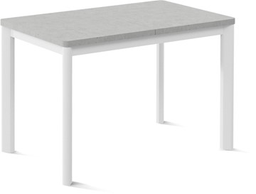 Раздвижной стол Токио-1L (ноги металлические белые, светлый цемент) в Радужном