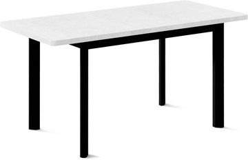 Раздвижной стол Токио-2L (ноги металлические черные, белый цемент) в Нягани - предосмотр 1