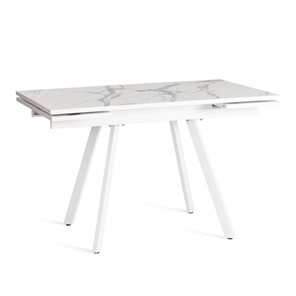 Кухонный стол раскладной VIGO ЛДСП/HPL/металл,120x80x30х30х75 см, Мрамор светлый/белый арт.20623 в Лангепасе