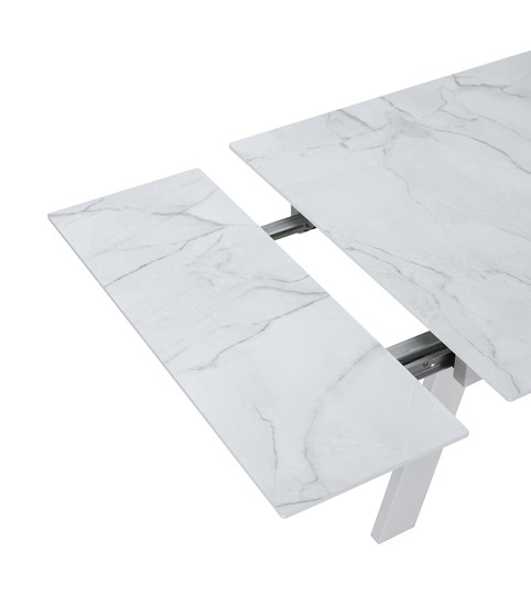 Кухонный стол раскладной Wings, Жемчужный Перито/Белый в Урае - изображение 3