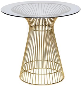 Стол со стеклянной столешницей ARGO (mod. DT1471) металл/стекло, D80x74.5 черный/золотой в Сургуте