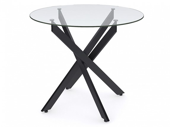 Обеденный стол Dikline R900 стекло/ножки черный металл в Урае - изображение