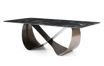 Керамический обеденный стол DT9305FCI (240) черный керамика/бронзовый в Пыть-Яхе