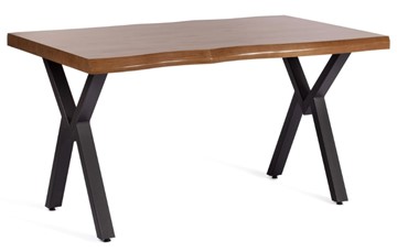 Обеденный стол EFFRON (mod. 1412) ЛДСП+меламин/металл, 140х80х75, walnut (орех)/чёрный в Ханты-Мансийске