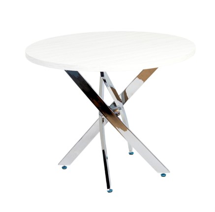 Обеденный стол Фиеро 900, Древесина Белая, Хром в Урае - изображение