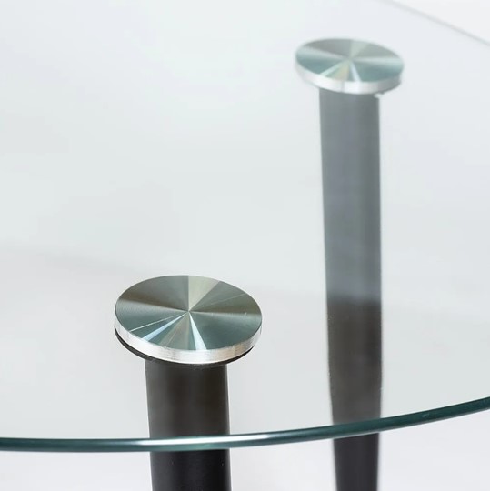 Кухонный стол KASSEL (mod. DT333) металл/закаленное стекло (10 мм), 150х90х75см, черный в Лангепасе - изображение 3