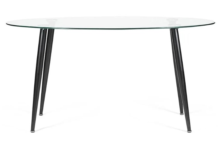 Кухонный стол KASSEL (mod. DT333) металл/закаленное стекло (10 мм), 150х90х75см, черный в Лангепасе - изображение 4