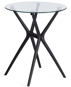 Стол на кухню PARNAVAZ (mod. 29) пластик/стекло, 60х60х70,5 прозрачный/черный арт.19698 в Когалыме