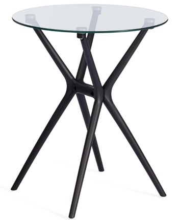 Стол на кухню PARNAVAZ (mod. 29) пластик/стекло, 60х60х70,5 прозрачный/черный арт.19698 в Когалыме - изображение
