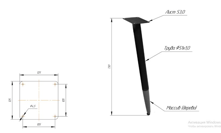 Кухонный обеденный стол SHT-TU12 (4 шт.)/ТT8 60/60 (черный/темный орех/прозрачный лак/коричневая сепия) в Сургуте - изображение 1