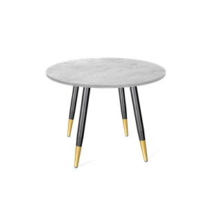 Обеденный круглый стол SHT-TU14 / SHT-TT 90 ЛДСП (бетон чикаго светло-серый/черный муар/золото) в Лангепасе