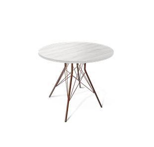 Круглый стол на кухню SHT-TU2-1 / SHT-TT 80 ЛДСП (сосна касцина/медный металлик) в Урае