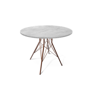 Кухонный обеденный стол SHT-TU2-1 / SHT-TT 90 ЛДСП (бетон чикаго светло-серый/медный металлик) в Когалыме