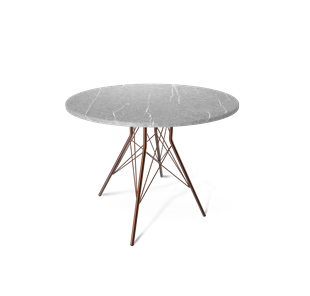 Круглый стол на кухню SHT-TU2-1 / SHT-TT 90 МДФ (серый мрамор/медный металлик) в Лангепасе