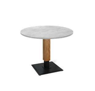 Кухонный стол SHT-TU22 / SHT-TT 90 ЛДСП (бетон чикаго светло-серый/дуб брашированный корич/черный муар) в Лангепасе