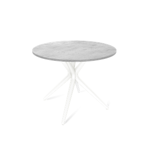 Круглый стол на кухню SHT-TU30 / SHT-TT 90 ЛДСП (бетон чикаго светло-серый/белый) в Лангепасе