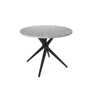 Обеденный круглый стол SHT-TU30 / SHT-TT 90 МДФ (серый мрамор/черный) в Пыть-Яхе