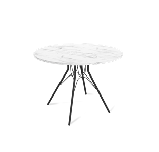 Круглый стол на кухню SHT-TU34-P / SHT-TT 90 ЛДСП (бетон чикаго светло-серый/мрамор кристалл) в Лангепасе