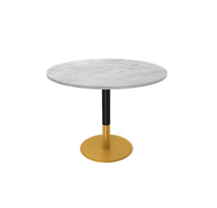 Круглый стол на кухню SHT-TU43 / SHT-TT 90 ЛДСП (бетон чикаго светло-серый/черный муар/золото) в Лангепасе
