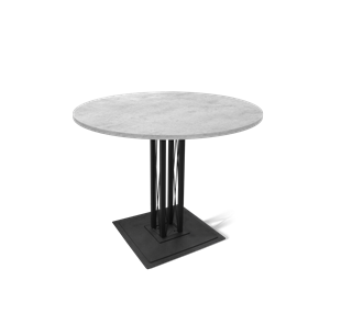 Кухонный круглый стол SHT-TU6-BS1 / SHT-TT 90 ЛДСП (бетон чикаго светло-серый/черный) в Лангепасе