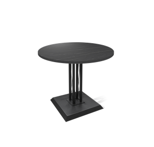 Маленький кухонный стол SHT-TU6-BS2 / SHT-TT 80 ЛДСП (камень пьетра гриджио черный/черный) в Радужном