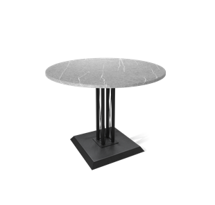Круглый стол на кухню SHT-TU6-BS2 / SHT-TT 90 МДФ (серый мрамор/черный) в Лангепасе
