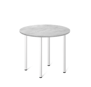 Круглый кухонный стол SHT-TU66 / SHT-TT 90 ЛДСП (бетон чикаго светло-серый/белый) в Сургуте