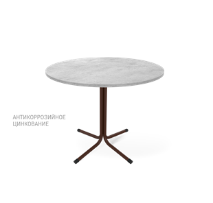 Мини-стол на кухню SHT-TU7-1 / SHT-TT 90 ЛДСП (бетон чикаго светло-серый/коричневый муар (цинк)/черный) в Лангепасе