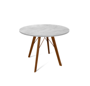 Круглый кухонный стол SHT-TU9 / SHT-TT 90 ЛДСП (бетон чикаго светло-серый/темный орех) в Лангепасе