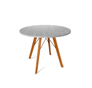 Круглый стол на кухню SHT-TU9 / SHT-TT 90 МДФ (серый мрамор/светлый орех) в Пыть-Яхе