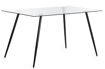 Кухонный обеденный стол SOPHIA (mod. 5003) металл/стекло (8мм), 140x80x75, черный/прозрачный арт.19231 в Лангепасе