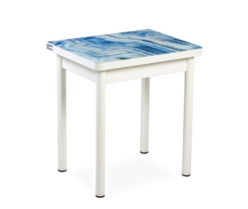 Кухонный пристенный стол СПА-07 СТФ, белый/фотопечать лазурит/опоры прямые белый в Лангепасе - изображение