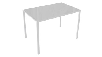 Обеденный стол Торрес тип 1 (Белый муар/Белый глянец) в Советском