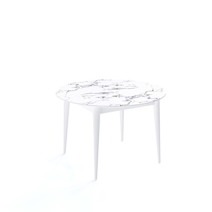 Кухонный стол раскладной Kenner W1200 (Белый/Мрамор белый) в Нижневартовске - изображение