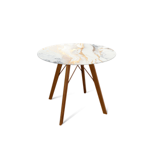 Круглый стол на кухню SHT-TU9 / SHT-TT32 80 стекло/МДФ (античный белый/темный орех) в Когалыме