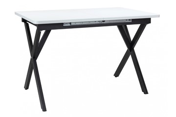 Обеденный раздвижной стол Стайл № 11 (1100/1500*700 мм.) столешница Оптивайт , фотопечать, форма Флан, с механизмом бабочка в Лангепасе - предосмотр 2