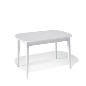 Кухонный стол раздвижной Kenner 1300M (Белый/Стекло белое глянец) в Радужном - предосмотр