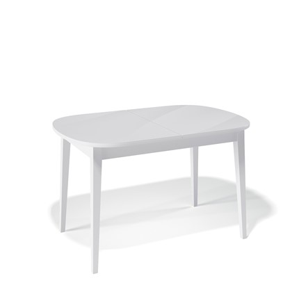 Кухонный стол раздвижной Kenner 1300M (Белый/Стекло белое глянец) в Урае - изображение
