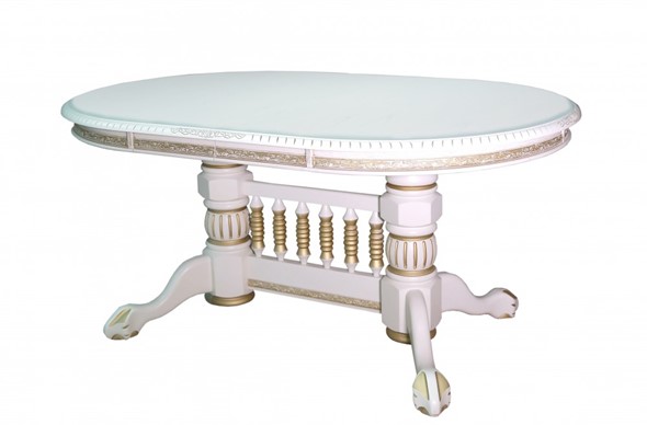 Кухонный стол раздвижной Азия 106Х160Х200Х240, Слоновая кость+Патина в Советском - изображение