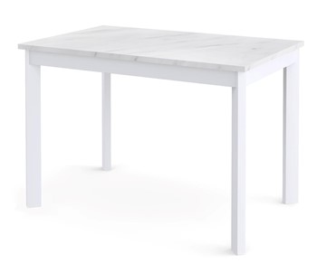 Кухонный раскладной стол Dikline L110 Мрамор белый/ножки белые в Нягани