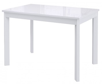 Кухонный стол раскладной Dikline Ls110, стекло белое/ножки белые в Нягани