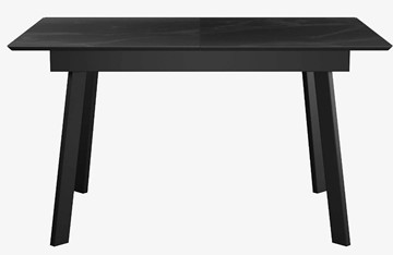 Стол обеденный раздвижной  DikLine SFH125 стекло Оптивайт Черный мрамор/подстолье черное в Лангепасе - предосмотр 1