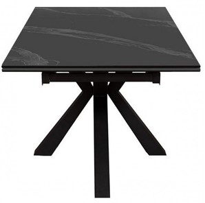 Стол на кухню раздвижной DikLine SFE140 Керамика Черный мрамор/подстолье черное/опоры черные (2 уп.) в Лангепасе - предосмотр 2
