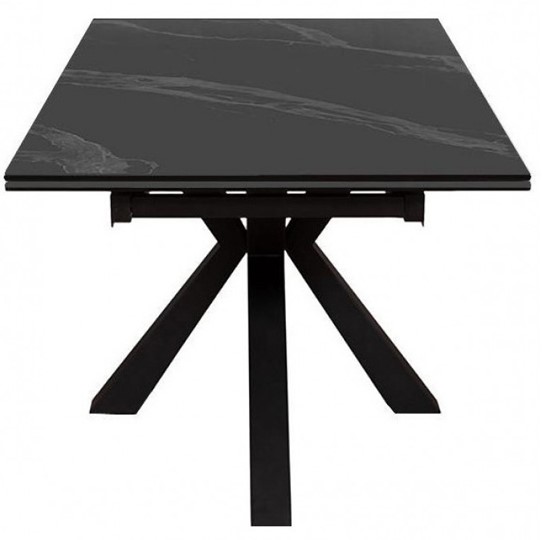 Стол на кухню раздвижной DikLine SFE140 Керамика Черный мрамор/подстолье черное/опоры черные (2 уп.) в Лангепасе - изображение 2