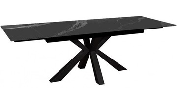 Стол на кухню раздвижной DikLine SFE140 Керамика Черный мрамор/подстолье черное/опоры черные (2 уп.) в Лангепасе - предосмотр 3