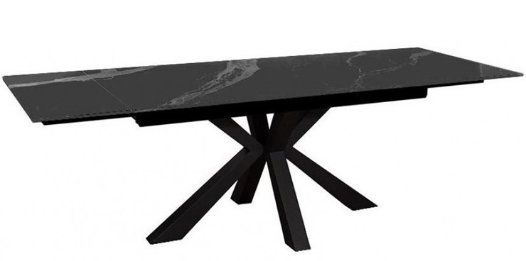 Стол на кухню раздвижной DikLine SFE140 Керамика Черный мрамор/подстолье черное/опоры черные (2 уп.) в Лангепасе - изображение 3